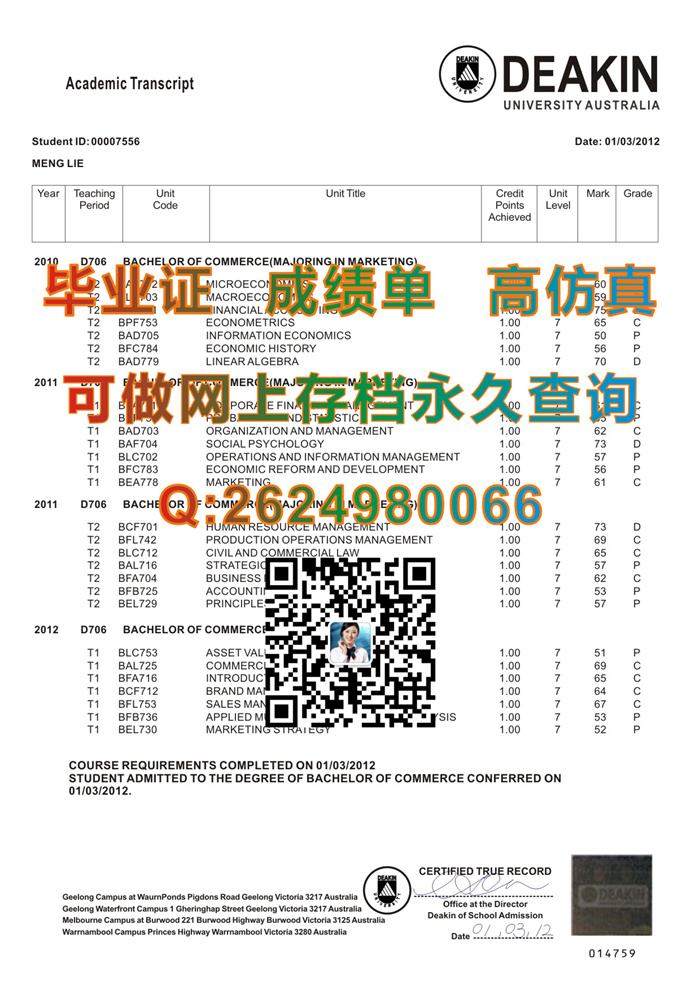 澳大利亚迪肯大学成绩单.jpg