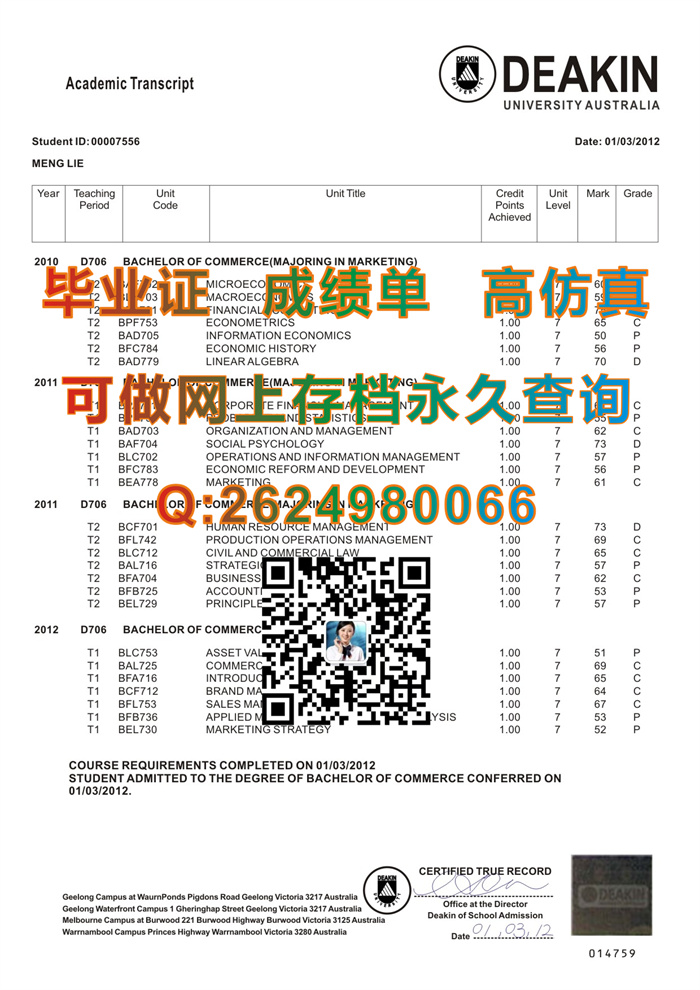 澳大利亚迪肯大学成绩单.jpg