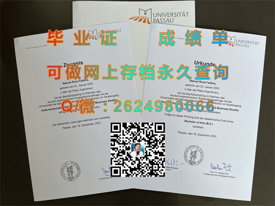 德国帕绍大学毕业证成绩单办理|Universität Passau文凭|德国大学文凭图片）